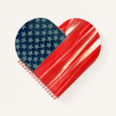 NOTITIEBOEK Amerikaanse vlag Heart Shape (Voorkant)