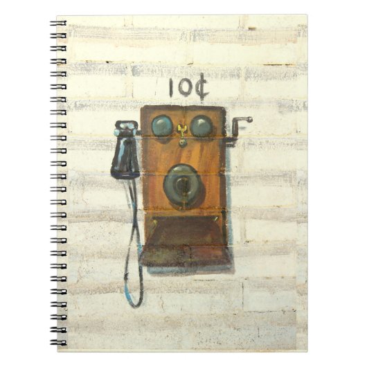 notitieboek antiek wandtelefoon (Voorkant)