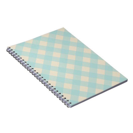 Notitieboek Aqua en Cream Gingham (Rechterzijde)