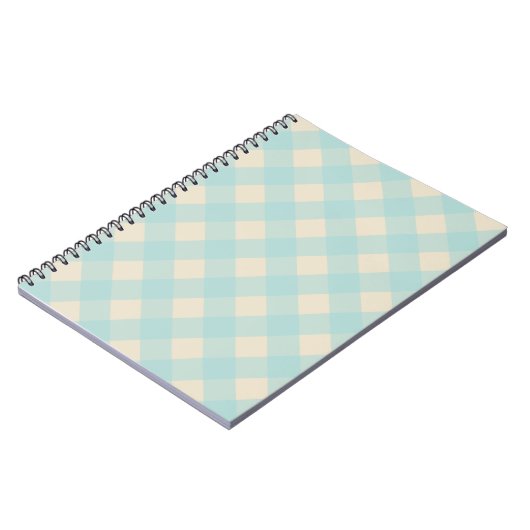Notitieboek Aqua en Cream Gingham (Linkerzijde)