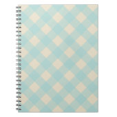 Notitieboek Aqua en Cream Gingham (Voorkant)