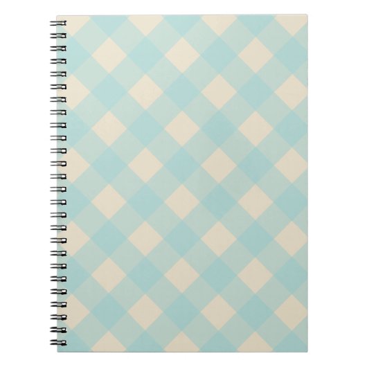 Notitieboek Aqua en Cream Gingham (Voorkant)