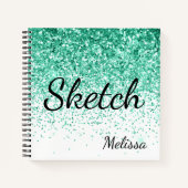 Notitieboek Aqua Glitter Monogram Sketchbook (Voorkant)