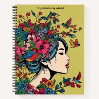 Notitieboek ART Print Vrouwen in de Herfst met rod