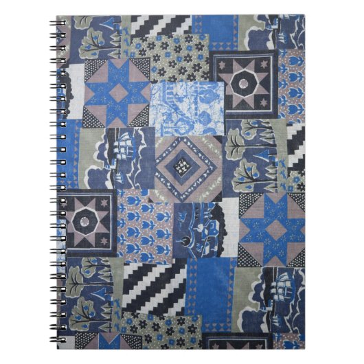 Notitieboek Blauw patchwork (Voorkant)