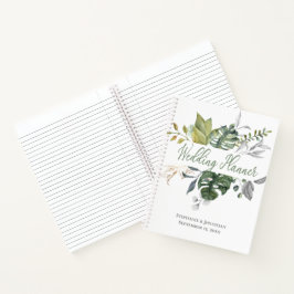 Notitieboek blauwe en groene Floral Wedding Planne