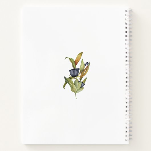 Notitieboek blauwe en groene Floral Wedding Planne (Achterkant)