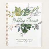 Notitieboek blauwe en groene Floral Wedding Planne (Voorkant)