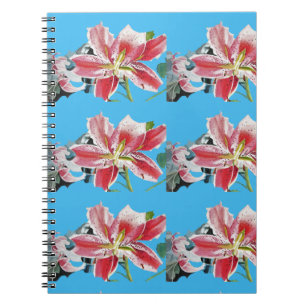 Notitieboek Blauwe Lily-bloemen Floral Flowers
