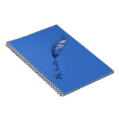 Notitieboek - Blauwe veren pen (Rechterzijde)