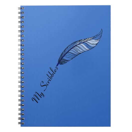 Notitieboek - Blauwe veren pen (Voorkant)