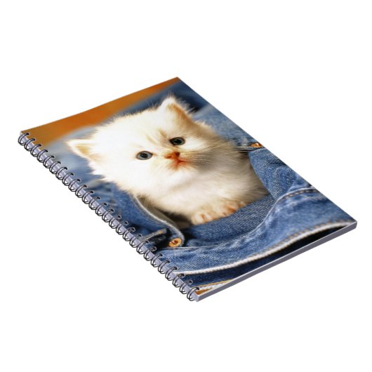 Notitieboek-Blue Jean Pocket Kitten Notitieboek (Rechterzijde)
