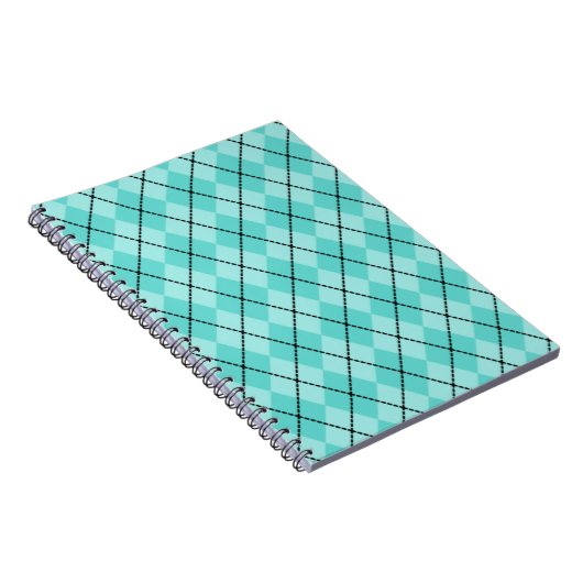 Notitieboek Bright Aqua Argyle (Rechterzijde)