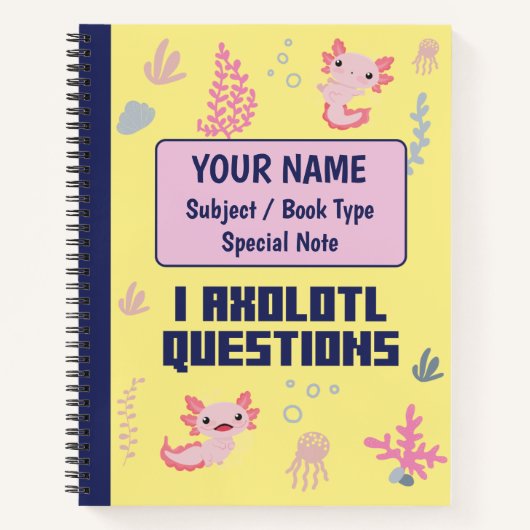 Notitieboek Cute Axolotl Patroon (Voorkant)