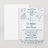 Notitieboek Doodle Huwelijksuitnodiging Kaart (Voorkant / Achterkant)