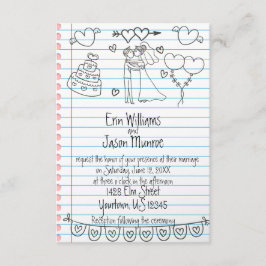 Notitieboek Doodle Huwelijksuitnodiging Kaart