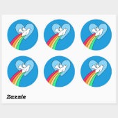 Notitieboek Doodles Vrede & Liefde Regenboog Duif  Ronde Sticker (Vel)