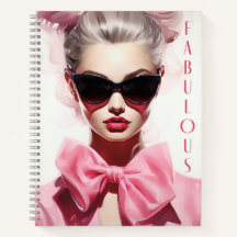Notitieboek: Fabulous Mode Model Pink Bow