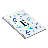 Notitieboek - Gemarmerde blauwe letters (Rechterzijde)