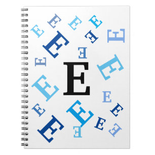 Notitieboek - Gemarmerde blauwe letters