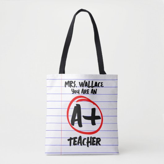 Notitieboek gevoerd papier A* A + docent mode Tote Bag (Voorkant)