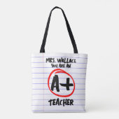 Notitieboek gevoerd papier A* A + docent mode Tote Bag (Achterkant)