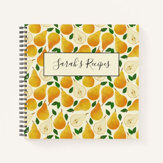 Notitieboek Golden Pears Pattern (Voorkant)