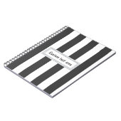 Notitieboek grijs & wit - Verticaal stripes Journa (Linkerzijde)