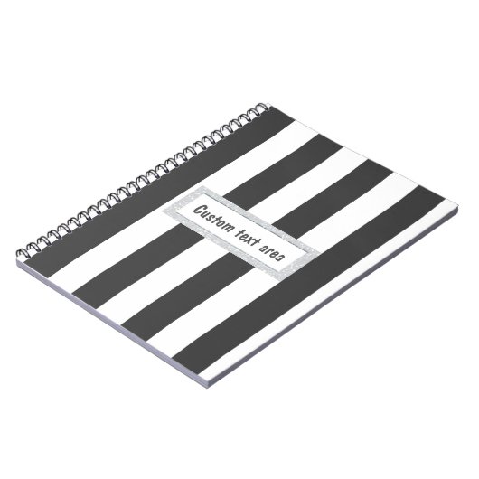 Notitieboek grijs & wit - Verticaal stripes Journa (Linkerzijde)