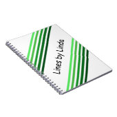 Notitieboek - Groene diagonale strepen en tekst (Rechterzijde)