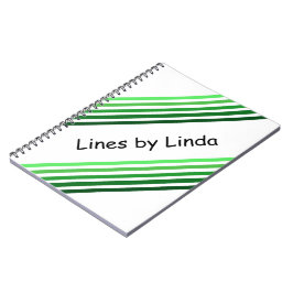 Notitieboek - Groene diagonale strepen en tekst