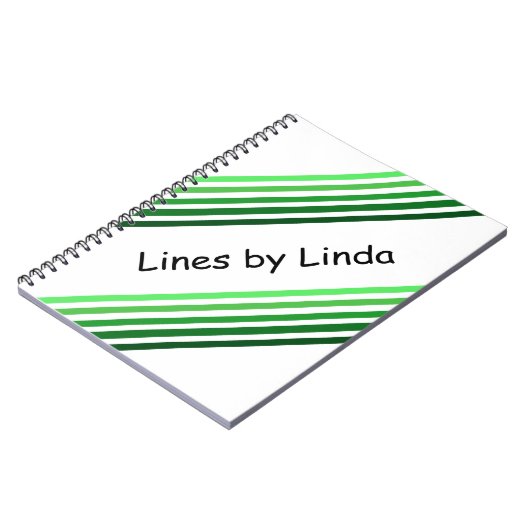 Notitieboek - Groene diagonale strepen en tekst (Linkerzijde)