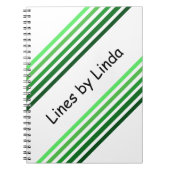 Notitieboek - Groene diagonale strepen en tekst (Voorkant)