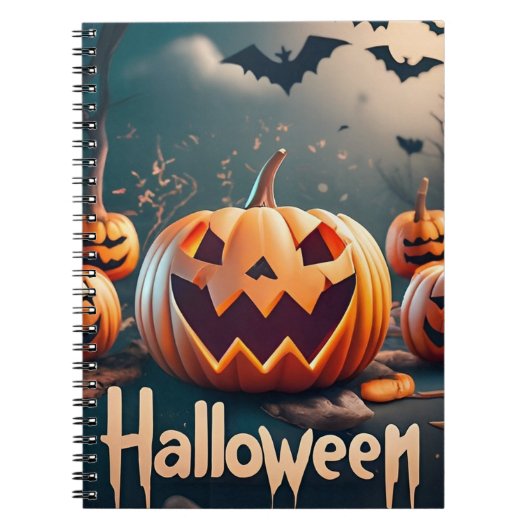 Notitieboek Halloween pompoenen (Voorkant)