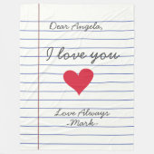 Notitieboek handgeschreven liefdesbrief of bericht fleece deken (Voorkant)