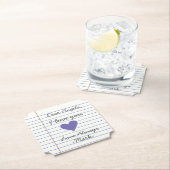 Notitieboek handgeschreven liefdesbrief of bericht kartonnen onderzetters (Insitu)