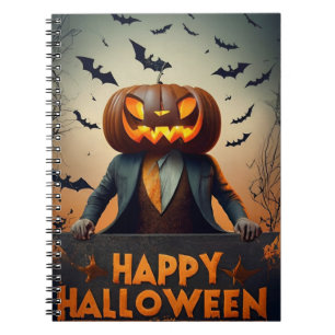 Notitieboek happy Halloween pompoenen