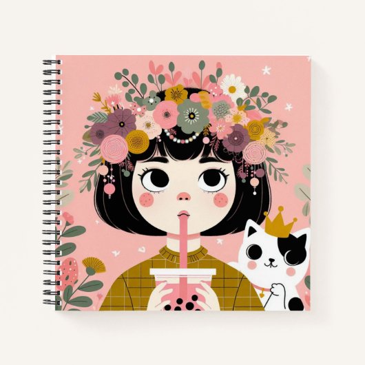 Notitieboek “Het kleine meisje met de bubble tea“ (Voorkant)