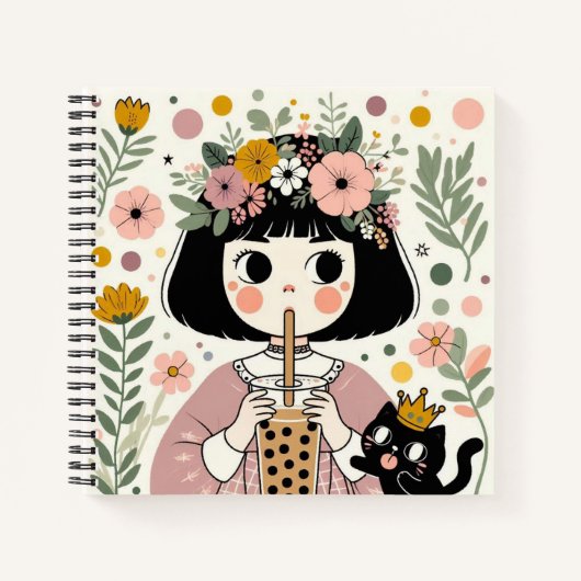 Notitieboek “Het kleine meisje met de bubble tea“ (Voorkant)