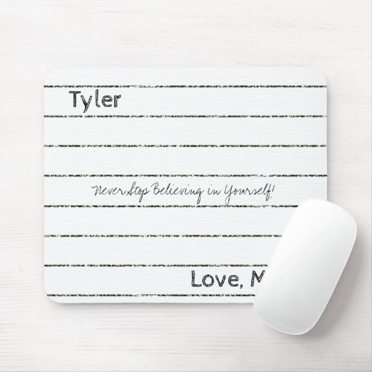 Notitieboek, hou nooit op met Muismat te geloven! (Met muis)