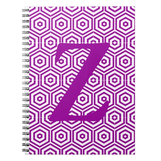 Notitieboek - Initiaal met Hexagon Patroon (Voorkant)