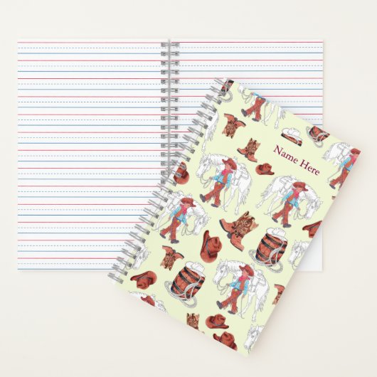 Notitieboek jonge cowboy en paard (Binnen)