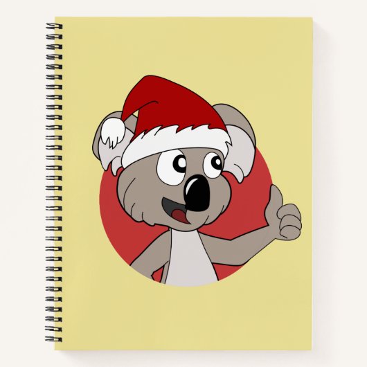 Notitieboek kerstkoala cartoon (Voorkant)