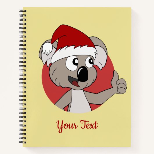 Notitieboek kerstkoala cartoon (Voorkant)