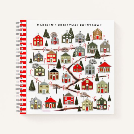 Notitieboek kerstvakantieplanner aftellen (Voorkant)