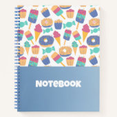 Notitieboek kleurrijk Donuts patroon (Voorkant)