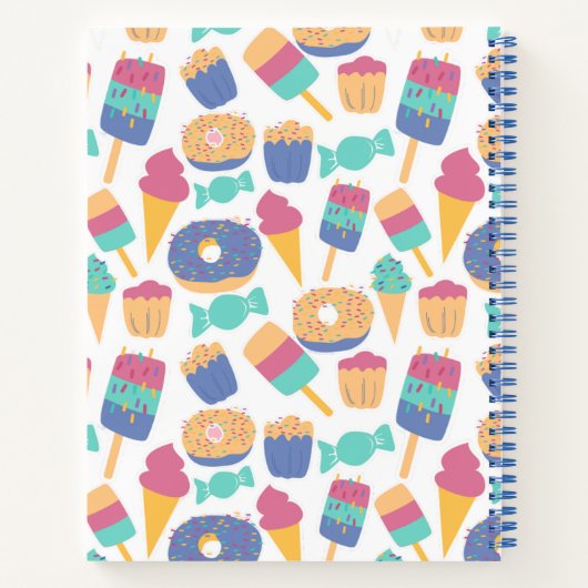 Notitieboek kleurrijk Donuts patroon (Achterkant)