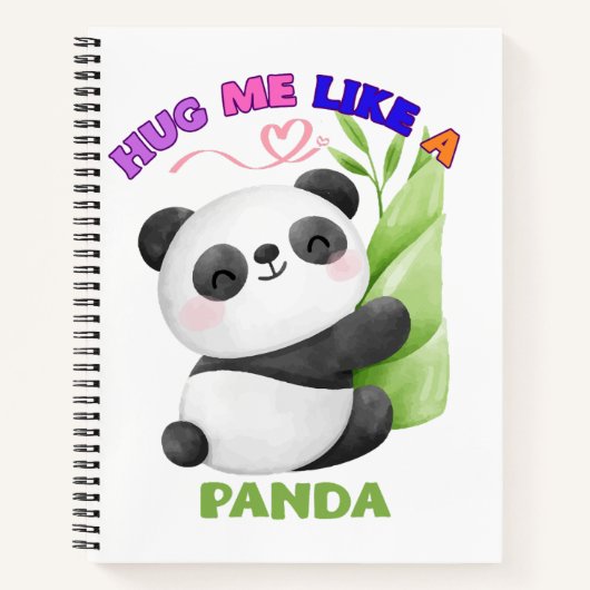 Notitieboek – Knuffel me als een panda 🐼 (Voorkant)