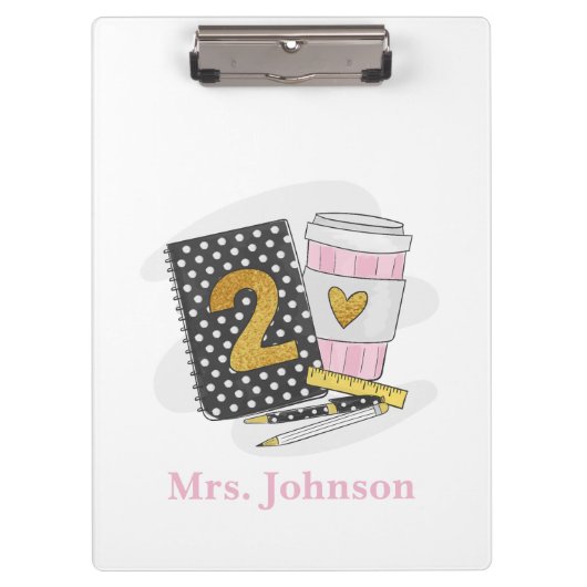 Notitieboek Koffie tweede graad leraar zwart prepp Klembord (Voorkant)