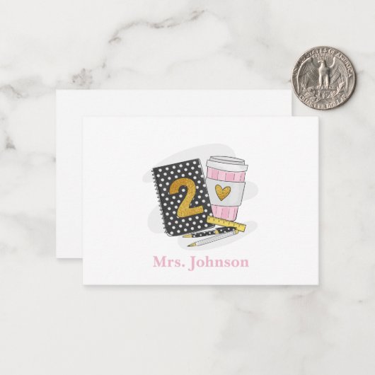 Notitieboek Koffie tweede graad leraar zwart prepp Notitiekaartje (Voorkant / Achterkant in situ)